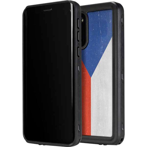 Czech Republic Flag Distressed Galaxy S20 Waterproof Case